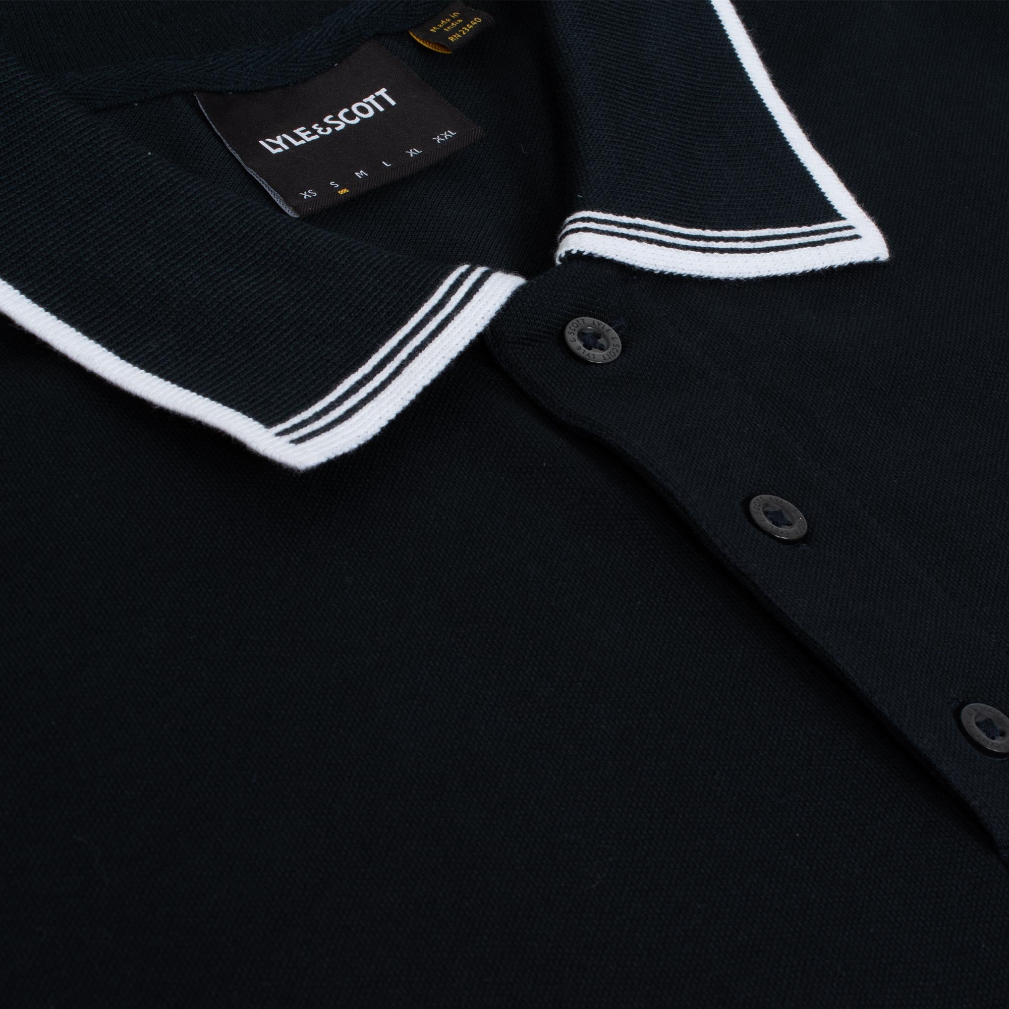 Lyle & Scott Tipped Superfine Polo Shirt Dark Navy